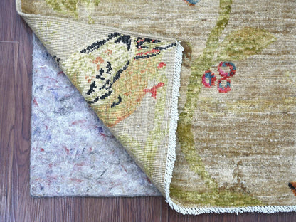 Beige 1'11" x 3'0" Modern and Contemporary Hand knotted Wool Rug - Sku: O022711