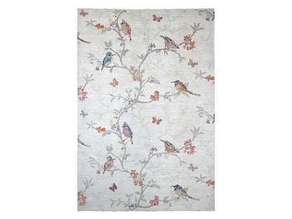 Peshawar Modern / Contemporary hand-knotted wool rug in Ivory, 9'11" x 14'1" — SKU O022712