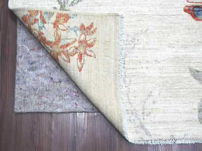 Peshawar Modern / Contemporary hand-knotted wool rug in Ivory, 9'11" x 14'1" — SKU O022712 (view 4)