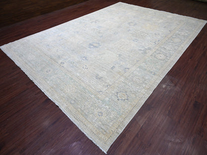 Grey 9'10" x 13'10" Oushak And Peshawar Hand knotted Wool Rug - Sku: O022713