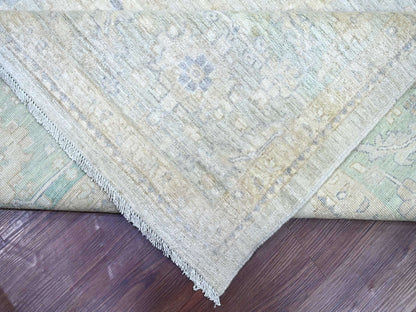 Grey 9'10" x 13'10" Oushak And Peshawar Hand knotted Wool Rug - Sku: O022713