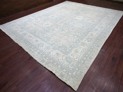 Grey 11'7" x 14'6" Oushak And Peshawar Hand knotted Wool Rug - Sku: O022714