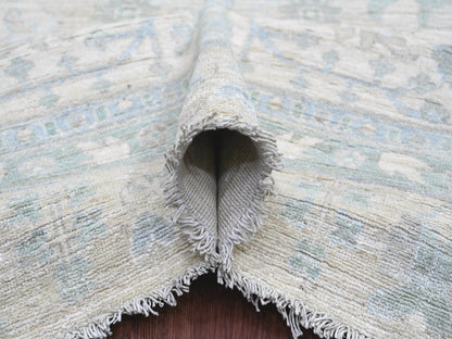 Grey 11'7" x 14'6" Oushak And Peshawar Hand knotted Wool Rug - Sku: O022714