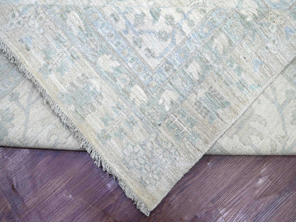 Tabriz Oushak hand-knotted wool rug in Gray & Ivory, 11'7" x 14'6" — SKU O022714 (view 6)
