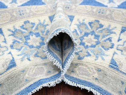 Blue 7'10" x 9'7" Kazak Hand knotted Wool Rug - Sku: O022716