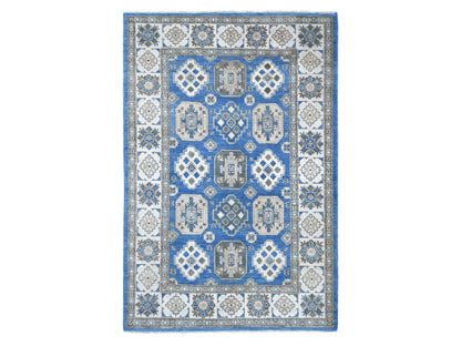 Blue 5'10" x 8'9" Kazak Hand knotted Wool Rug - Sku: O022717
