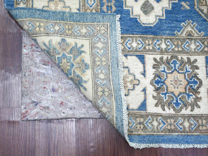 Blue 5'10" x 8'9" Kazak Hand knotted Wool Rug - Sku: O022717