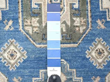 Blue 5'10" x 8'9" Kazak Hand knotted Wool Rug - Sku: O022717