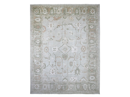 Green 12'0" x 15'7" Oushak And Peshawar Hand knotted Wool Rug - Sku: O022719