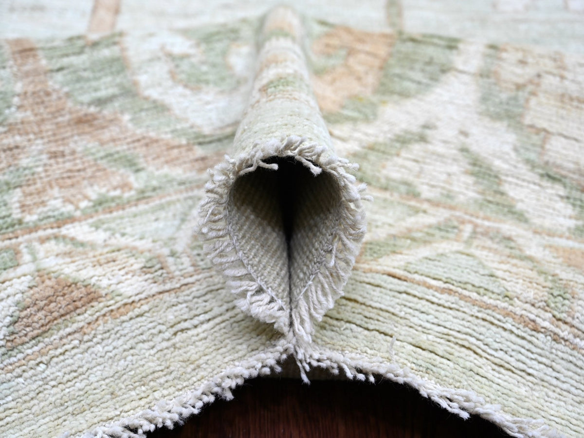 Oushak Oushak hand-knotted wool rug in Green, 12' x 15'7" — SKU O022719 (view 5)