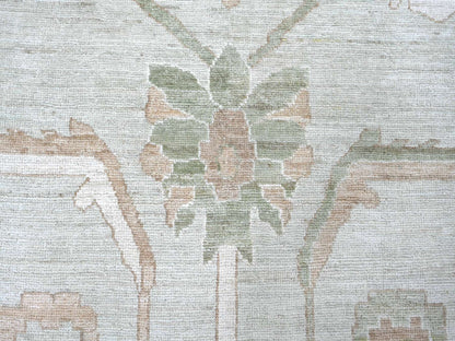 Green 12'0" x 15'7" Oushak And Peshawar Hand knotted Wool Rug - Sku: O022719