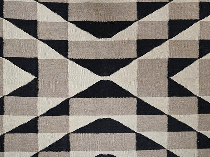 Brown 8'11" x 11'10" Flat Weave Hand woven Wool Rug - Sku: O02271