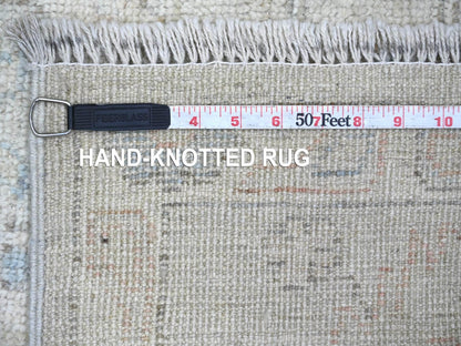 Grey 6'1" x 8'10" Oushak And Peshawar Hand knotted Wool Rug - Sku: O022721
