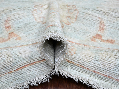 Green 8'9" x 11'8" Oushak And Peshawar Hand knotted Wool Rug - Sku: O022722