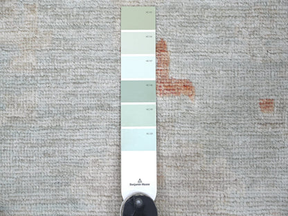Green 8'9" x 11'8" Oushak And Peshawar Hand knotted Wool Rug - Sku: O022722