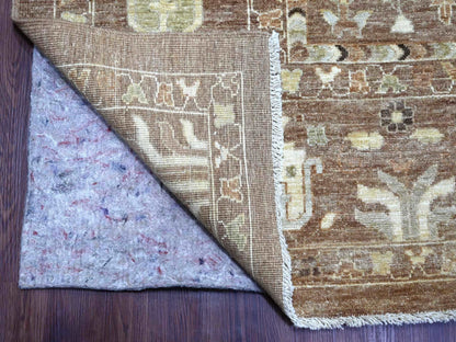 Brown 9'6" x 11'8" Oushak And Peshawar Hand knotted Wool Rug - Sku: O022724