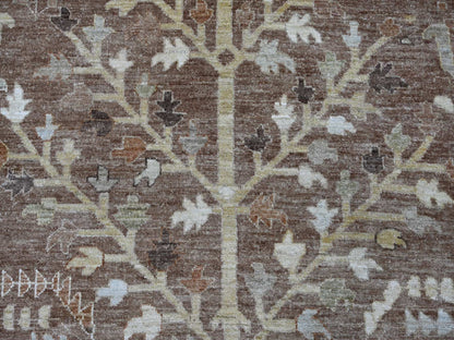 Brown 9'6" x 11'8" Oushak And Peshawar Hand knotted Wool Rug - Sku: O022724