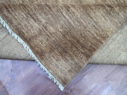 Brown 9'8" x 13'4" Modern and Contemporary Hand knotted Wool Rug - Sku: O022729