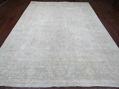 Peshawar Oushak hand-knotted wool rug in Gray & Green, 9'2" x 11'6" — SKU O022732 (view 2)