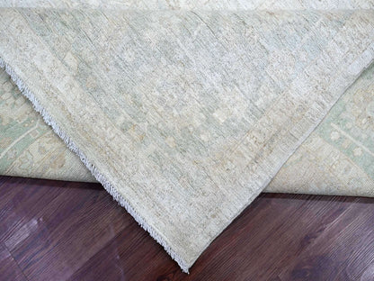 Peshawar Oushak hand-knotted wool rug in Gray & Green, 9'2" x 11'6" — SKU O022732 (view 6)