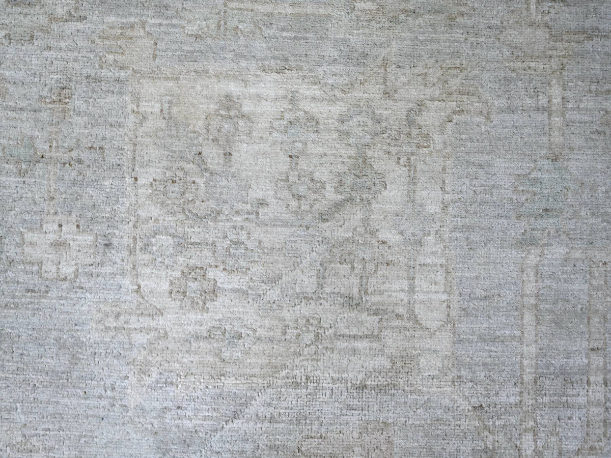 Peshawar Oushak hand-knotted wool rug in Gray & Green, 9'2" x 11'6" — SKU O022732 (view 8)