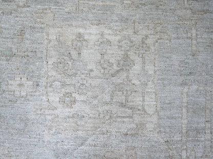 Peshawar Oushak hand-knotted wool rug in Gray & Green, 9'2" x 11'6" — SKU O022732 (view 8)