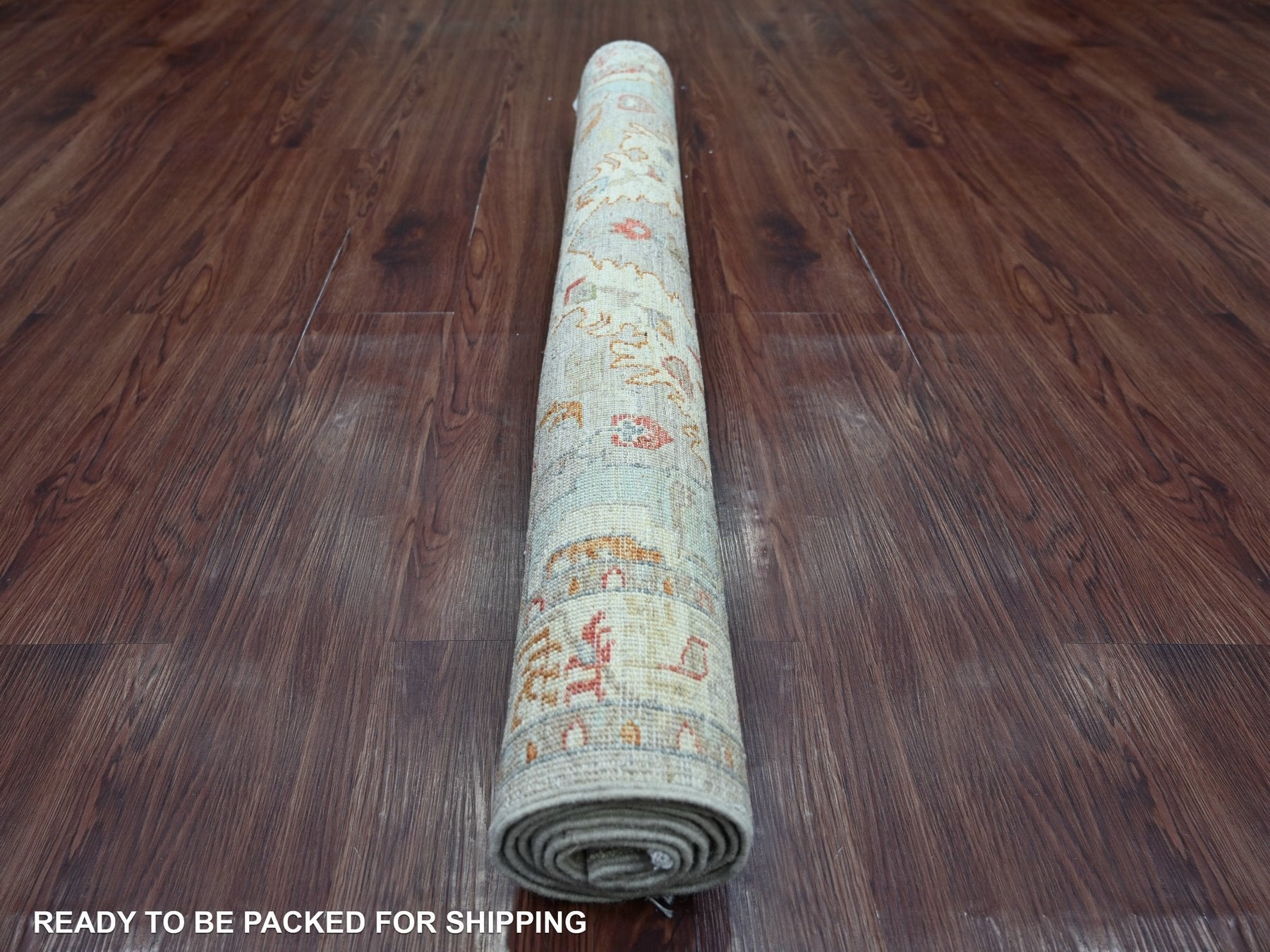 Peshawar Oushak hand-knotted wool rug in Gray & Ivory, 3'10" x 5'9" — SKU O022733 (view 4)