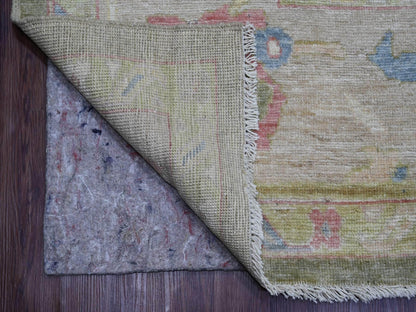 Green 9'11" x 13'8" Oushak And Peshawar Hand knotted Wool Rug - Sku: O022736