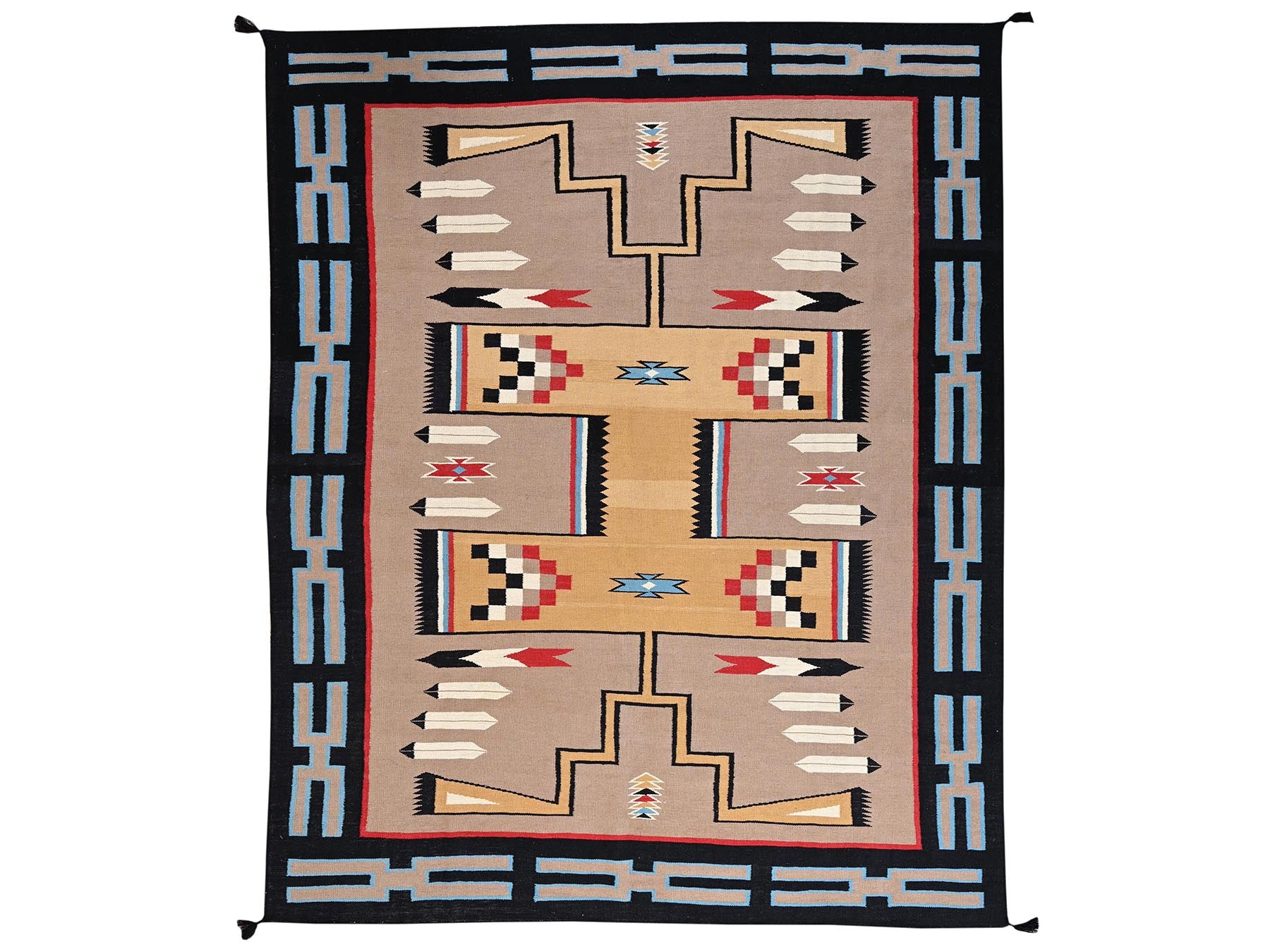 Brown 9'5" x 11'7" Flat Weave Hand woven Wool Rug - Sku: O02273