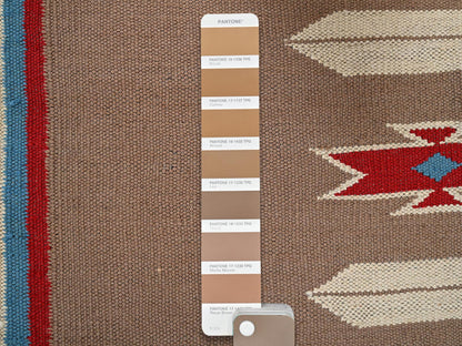 Brown 9'5" x 11'7" Flat Weave Hand woven Wool Rug - Sku: O02273