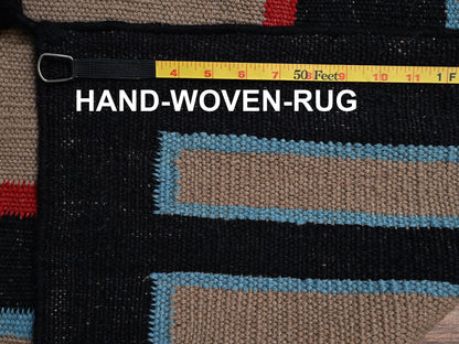 Brown 9'5" x 11'7" Flat Weave Hand woven Wool Rug - Sku: O02273