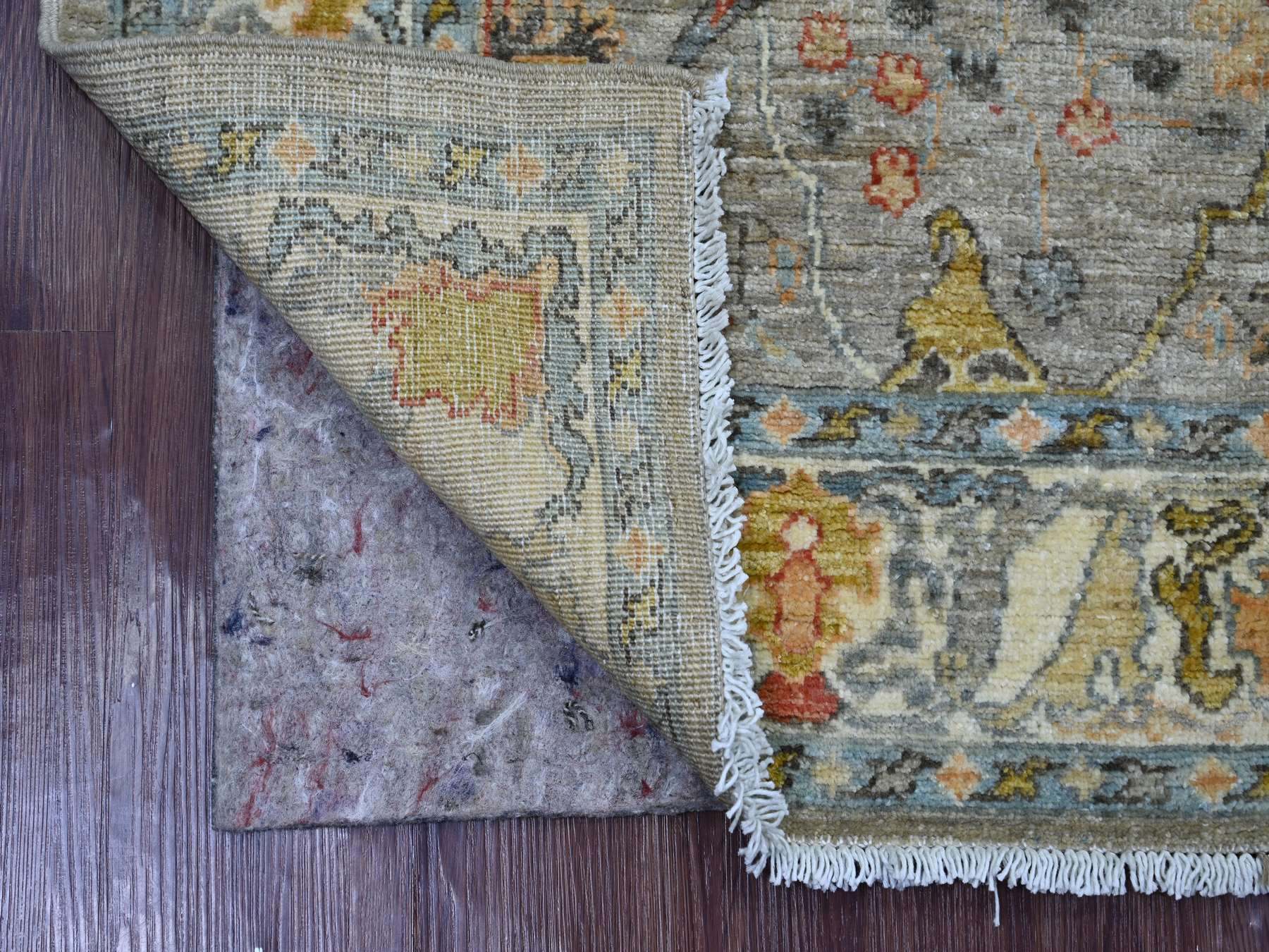 Grey 4'1" x 5'11" Tribal & Geometric Hand knotted Wool Rug - Sku: O022743
