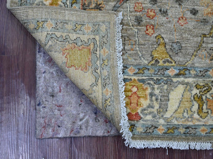 Grey 4'1" x 5'11" Tribal Hand knotted Wool Rug - Sku: O022743