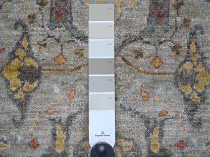 Grey 4'1" x 5'11" Tribal & Geometric Hand knotted Wool Rug - Sku: O022743