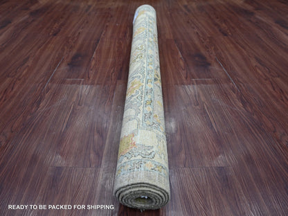 Grey 4'1" x 5'11" Tribal Hand knotted Wool Rug - Sku: O022743