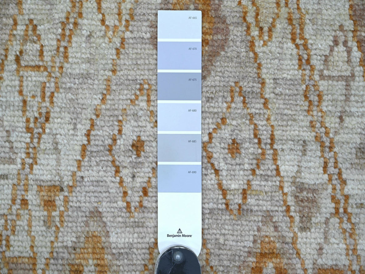 Tribal & Geometric hand-knotted wool rug in Gray, 8'10" x 11'8" — SKU O022746 (view 7)