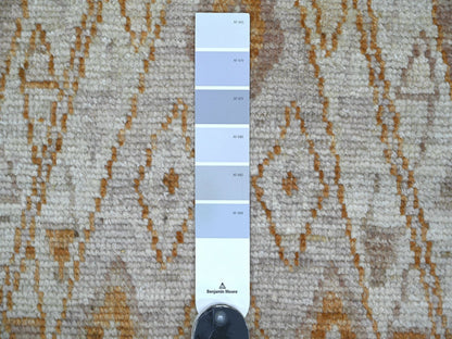 Tribal & Geometric hand-knotted wool rug in Gray, 8'10" x 11'8" — SKU O022746 (view 7)