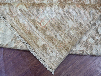 Brown 8'0" x 9'9" Oushak And Peshawar Hand knotted Wool Rug - Sku: O022747