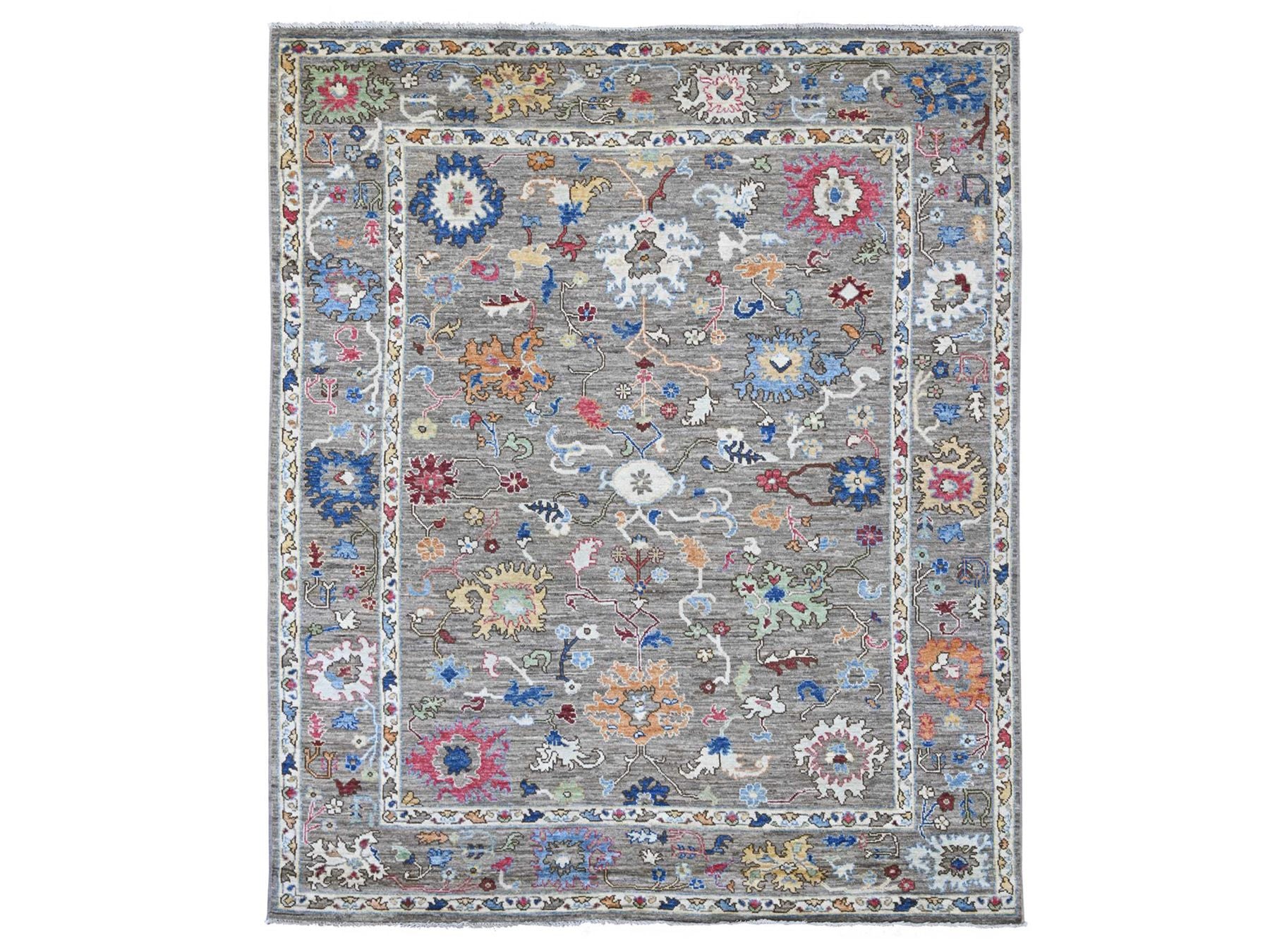 Oushak Oushak hand-knotted wool rug in Gray, 8' x 9'6" — SKU O022748