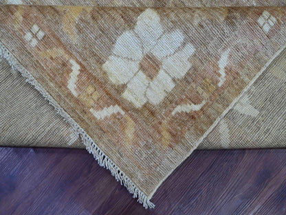 Brown 9'3" x 11'10" Oushak And Peshawar Hand knotted Wool Rug - Sku: O022749