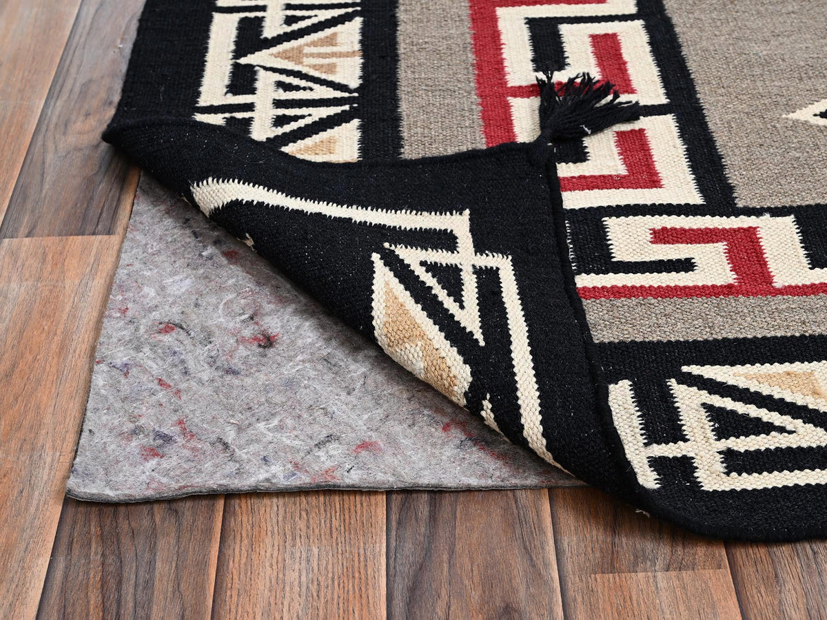 Flat-Weave hand-knotted wool rug in Gray & Black, 9'3" x 11'11" — SKU O02274 (view 3)