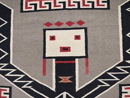 Grey 9'3" x 11'11" Flat Weave Hand woven Wool Rug - Sku: O02274