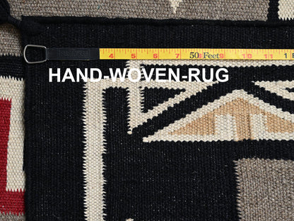 Flat-Weave hand-knotted wool rug in Gray & Black, 9'3" x 11'11" — SKU O02274 (view 7)