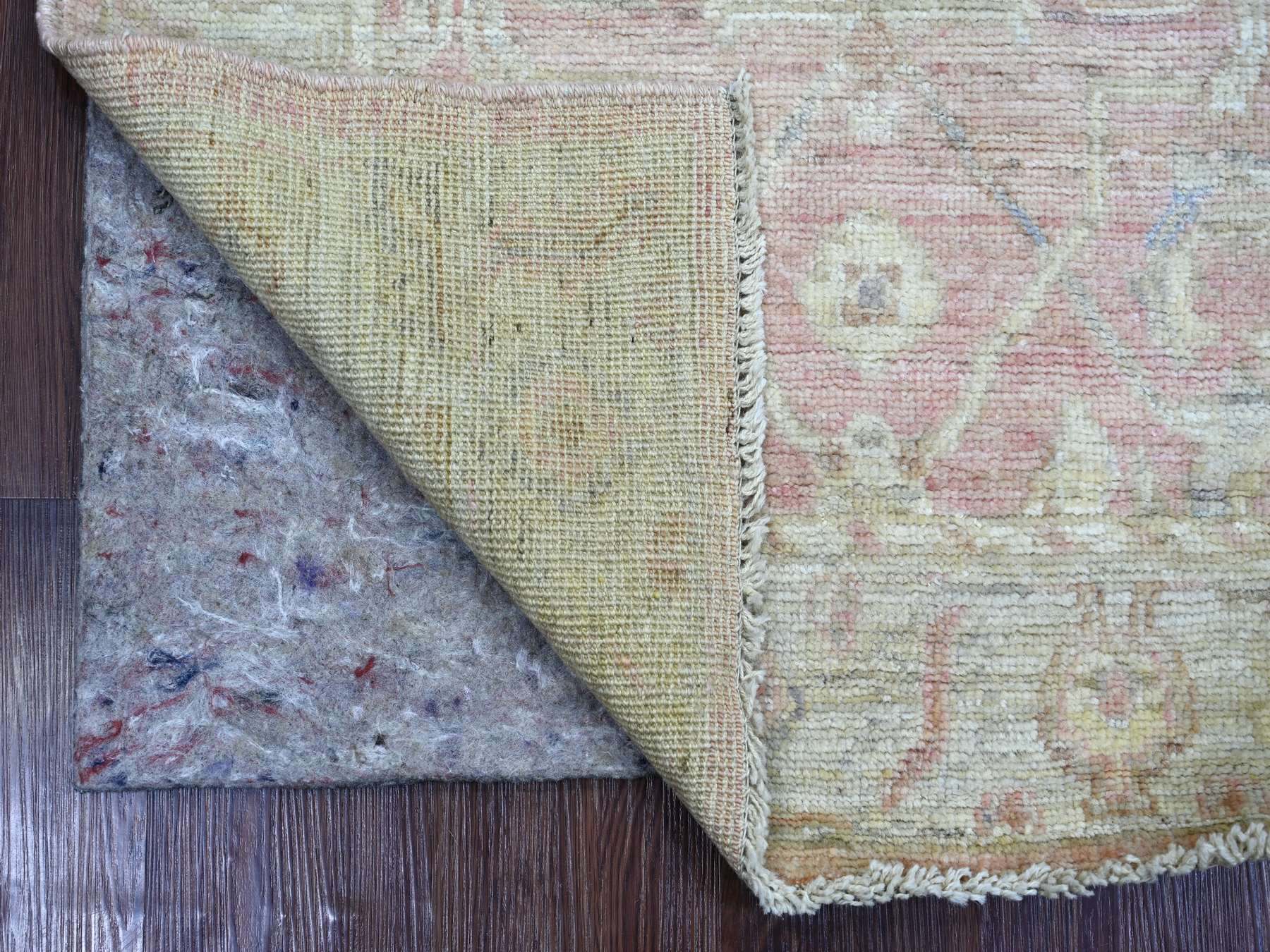 Pink 3'0" x 4'2" Oushak And Peshawar Hand knotted Wool Rug - Sku: O022753