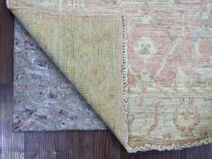 Pink 3'0" x 4'2" Oushak And Peshawar Hand knotted Wool Rug - Sku: O022753