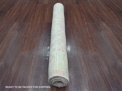 Oushak Oushak hand-knotted wool rug in Pink & Gray, 3' x 4'2" — SKU O022753 (view 4)