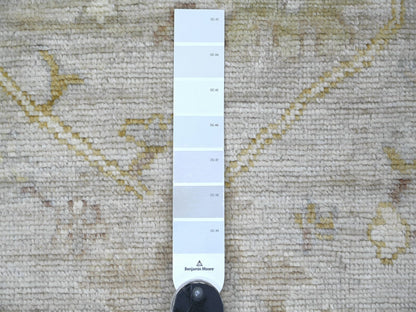 Grey 3'1" x 4'11" Oushak And Peshawar Hand knotted Wool Rug - Sku: O022754