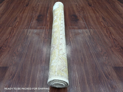 Grey 3'1" x 4'11" Oushak And Peshawar Hand knotted Wool Rug - Sku: O022754