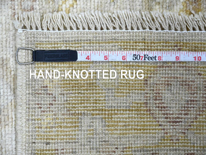 Grey 3'1" x 4'11" Oushak And Peshawar Hand knotted Wool Rug - Sku: O022754