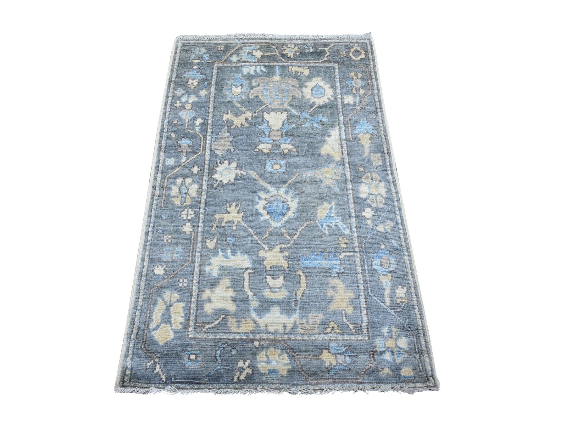 Oushak Oushak hand-knotted wool rug in Gray, 3' x 4'9" — SKU O022756